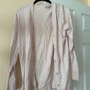 Ann Taylor LOFT Pale Pink button up cardigan Size Large EUC